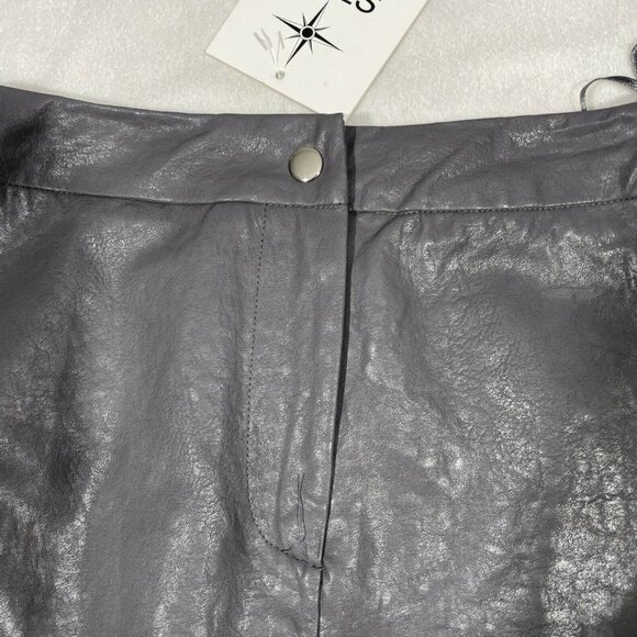 NWT $128 LF Seek Label Faux Leather Hook & Eye Side Skirt Grey [ Medium ]‎ #3920 - Picture 6 of 12